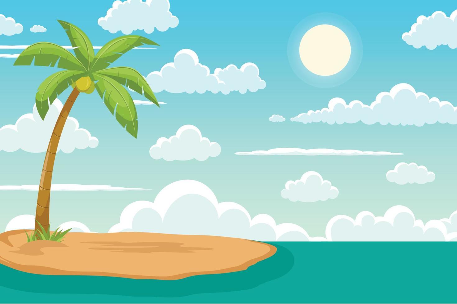 tropical beach illustration vector