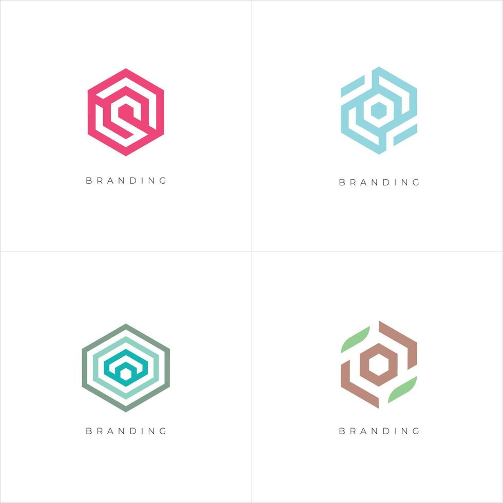Hexagon Trade Marketing Trading Networking Vector Logo Concept