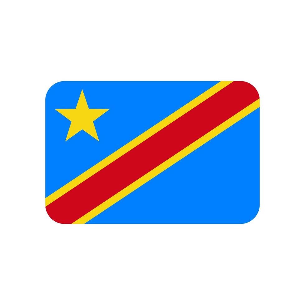 Democratic Republic of Congo vector flag with rounded corners isolated on white background