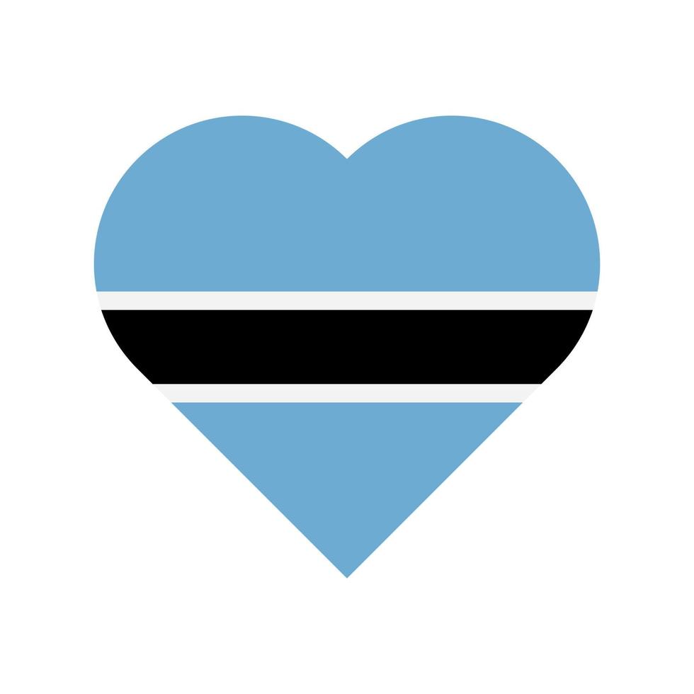 Botswana vector flag heart isolated on white background