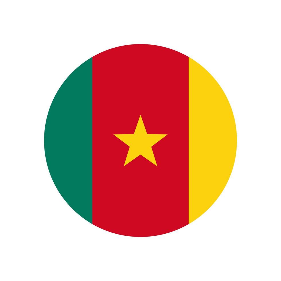 Cameroon vector flag circle isolated on white background