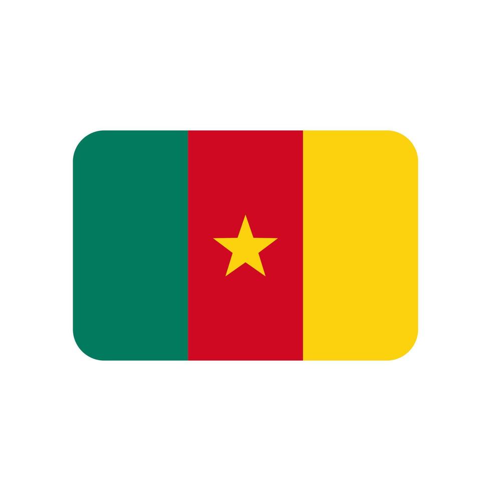 Cameroon vector flag with rounded corners isolated on white background