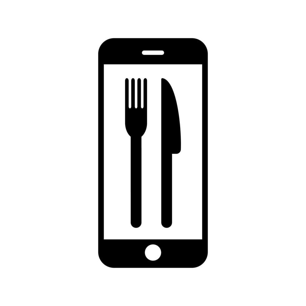Food mobile vector icon on white background