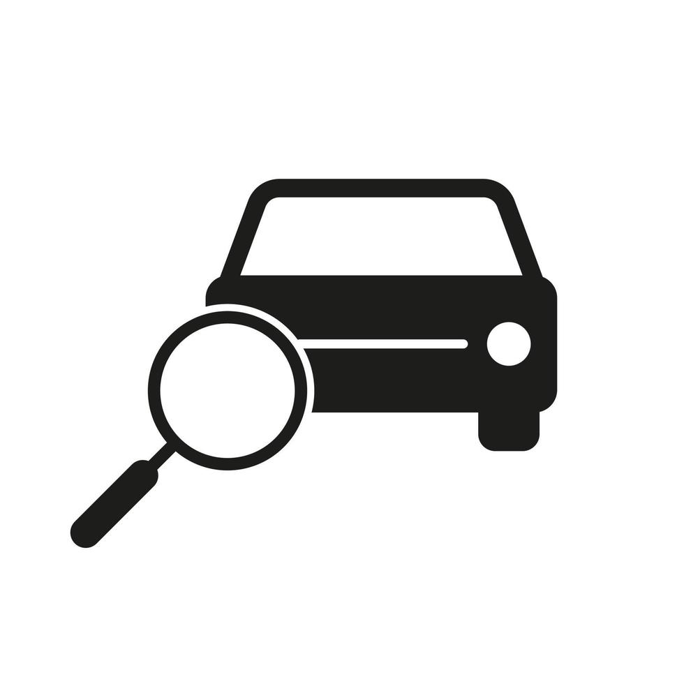 Car search vector icon on white background