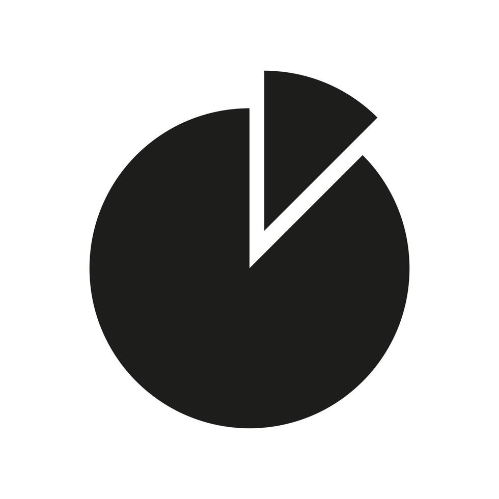 Pie chart black vector icon on white background