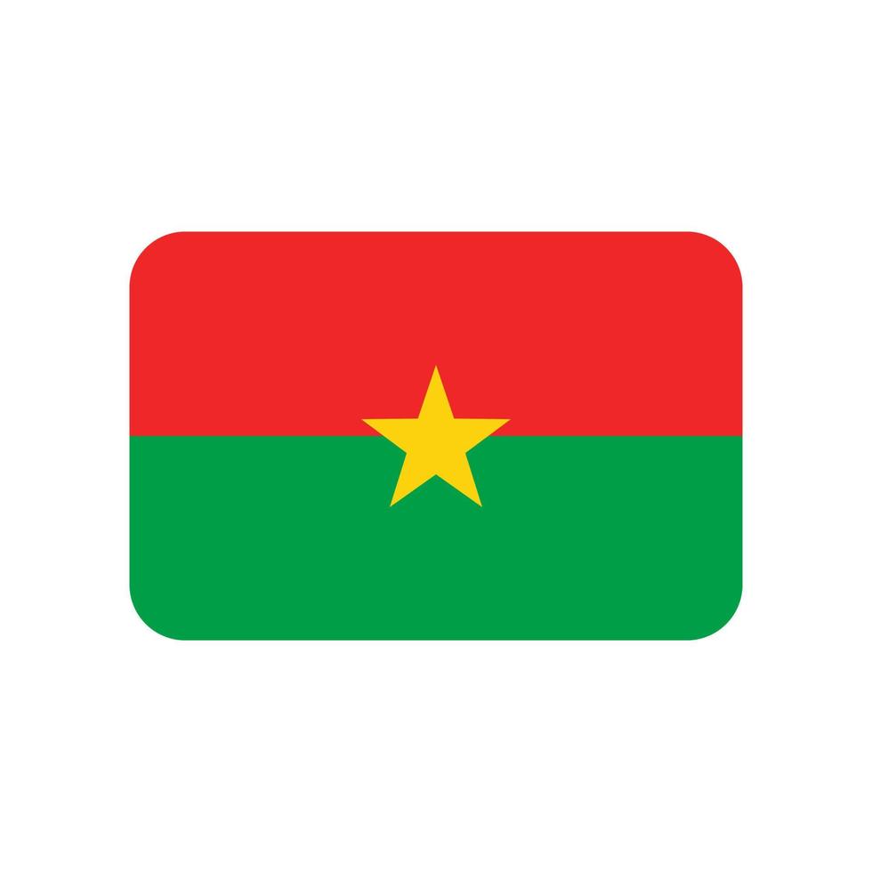 Burkina Faso vector flag with rounded corners isolated on white background
