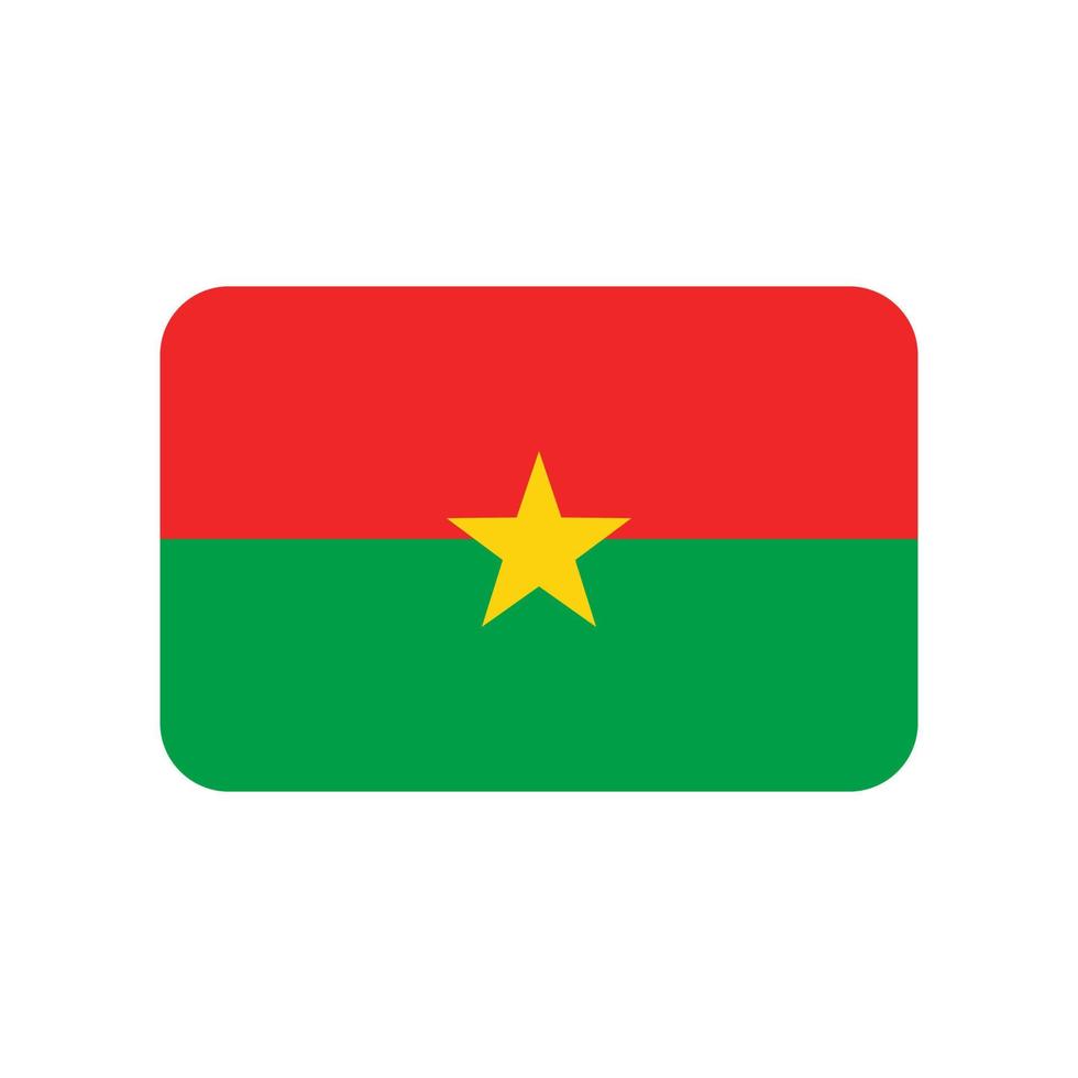 Burkina Faso vector flag with rounded corners isolated on white background