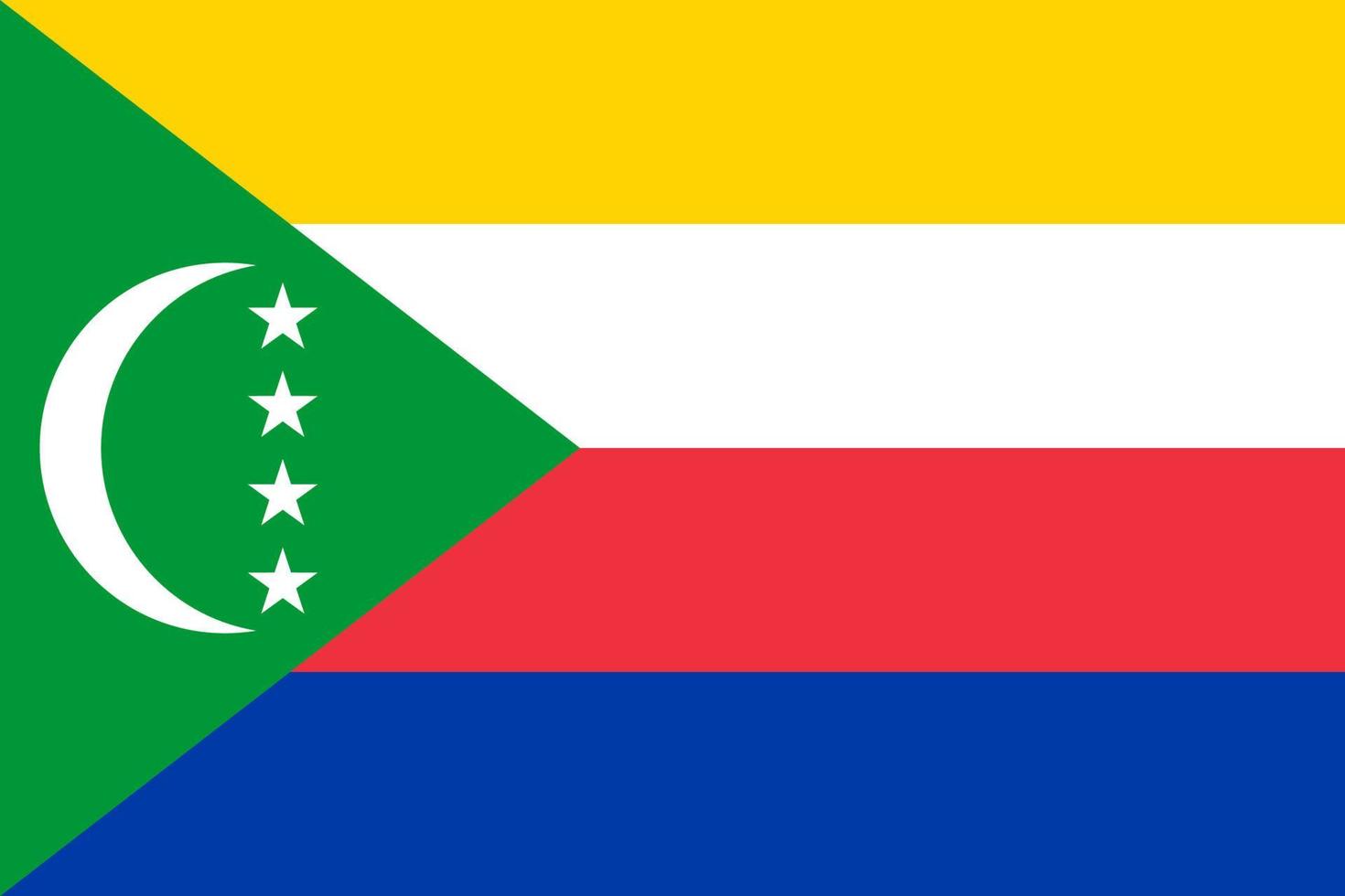 Comoros vector flag. Aftrican country national symbol