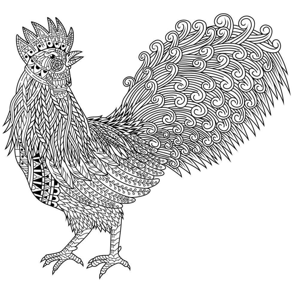 Rooster line art 11736527 Vector Art at Vecteezy