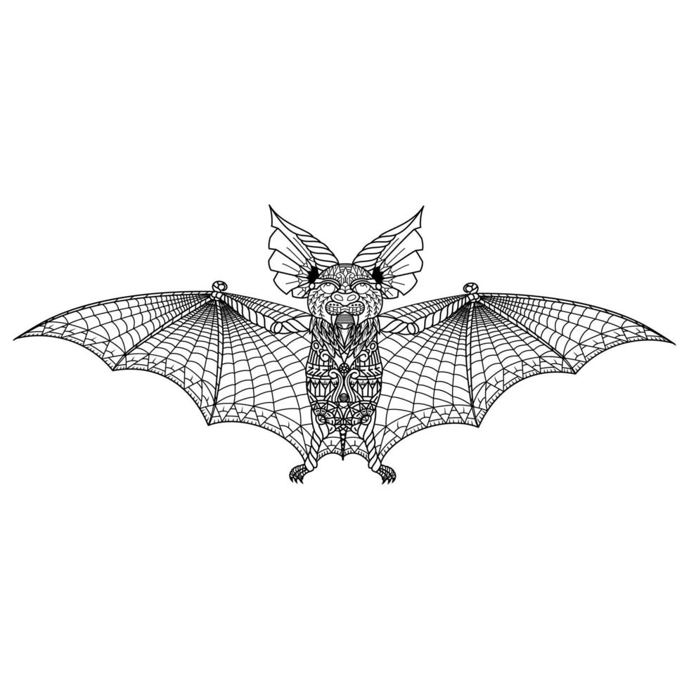 Bat line art vector