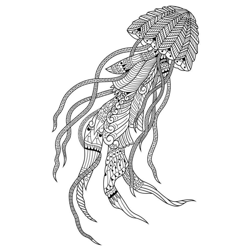 arte lineal de medusas vector