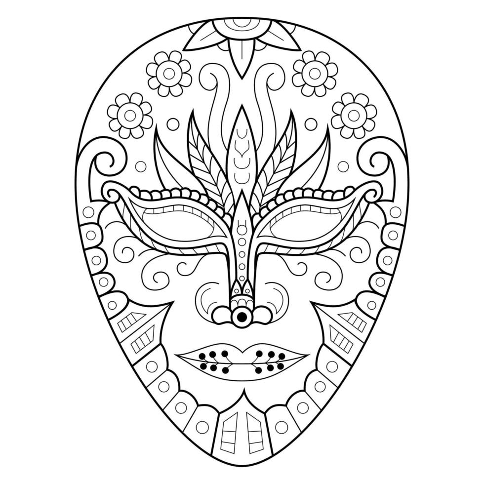 Beautiful mask line art 11736542 Vector Art at Vecteezy