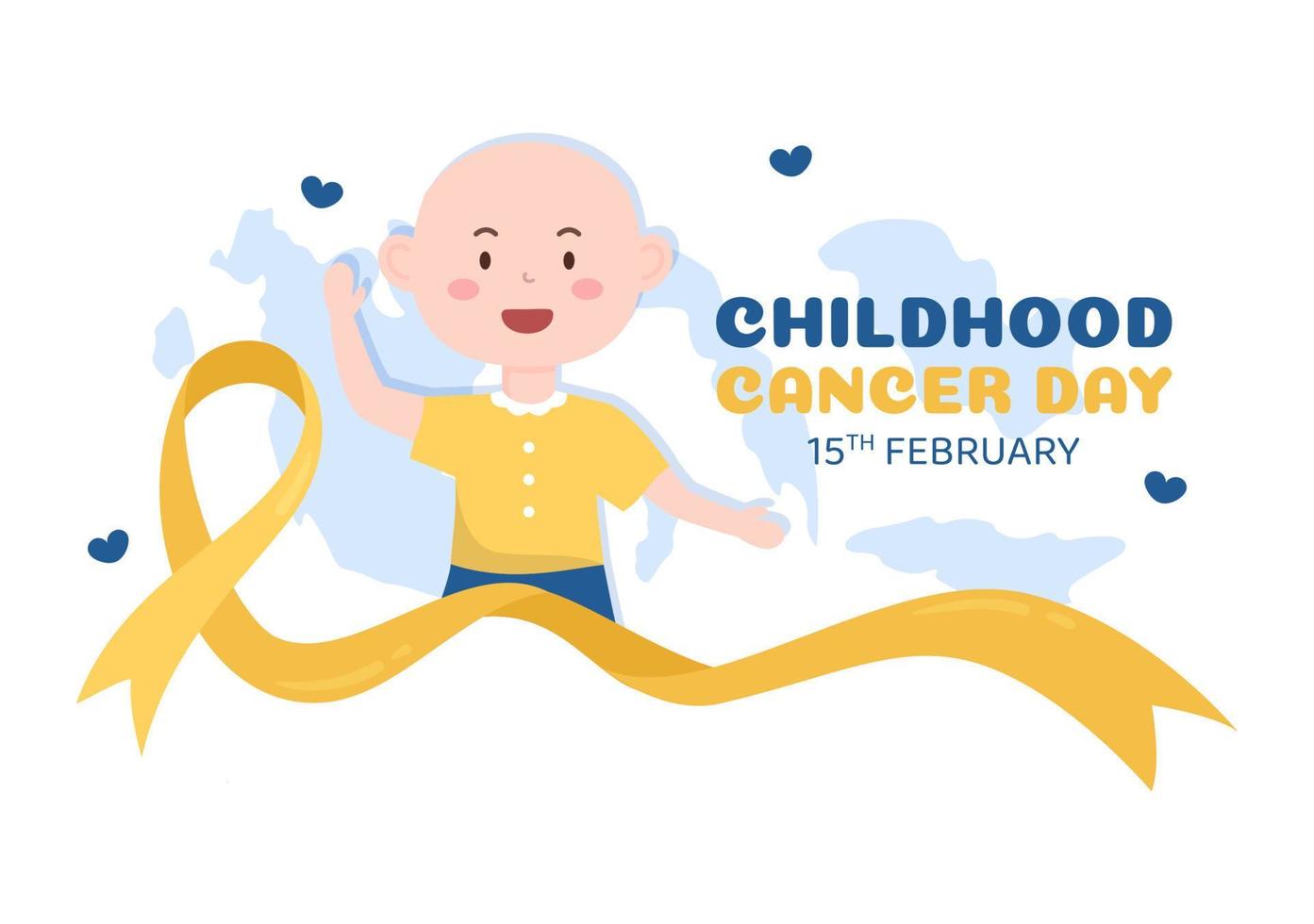 ilustración de dibujos animados dibujados a mano del día internacional del cáncer  infantil el 15 de febrero para recaudar fondos, promover la prevención y  expresar apoyo 11736628 Vector en Vecteezy