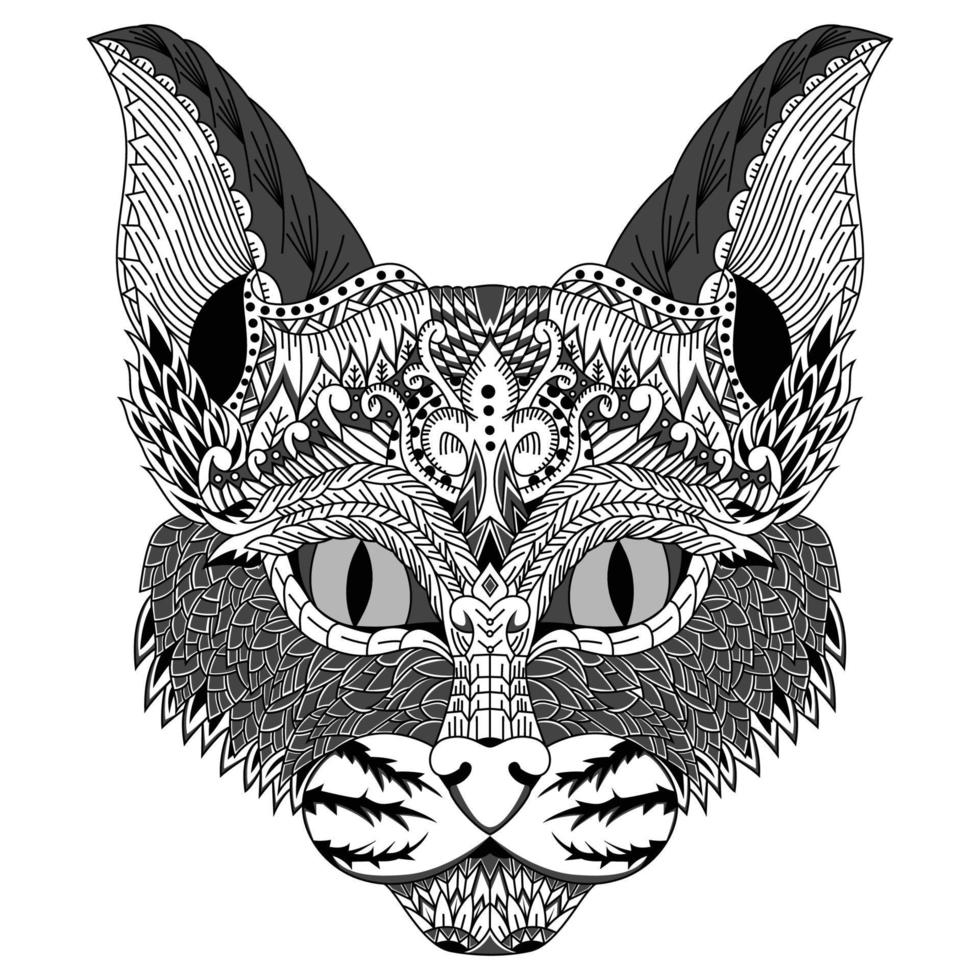 Cat head line art vector