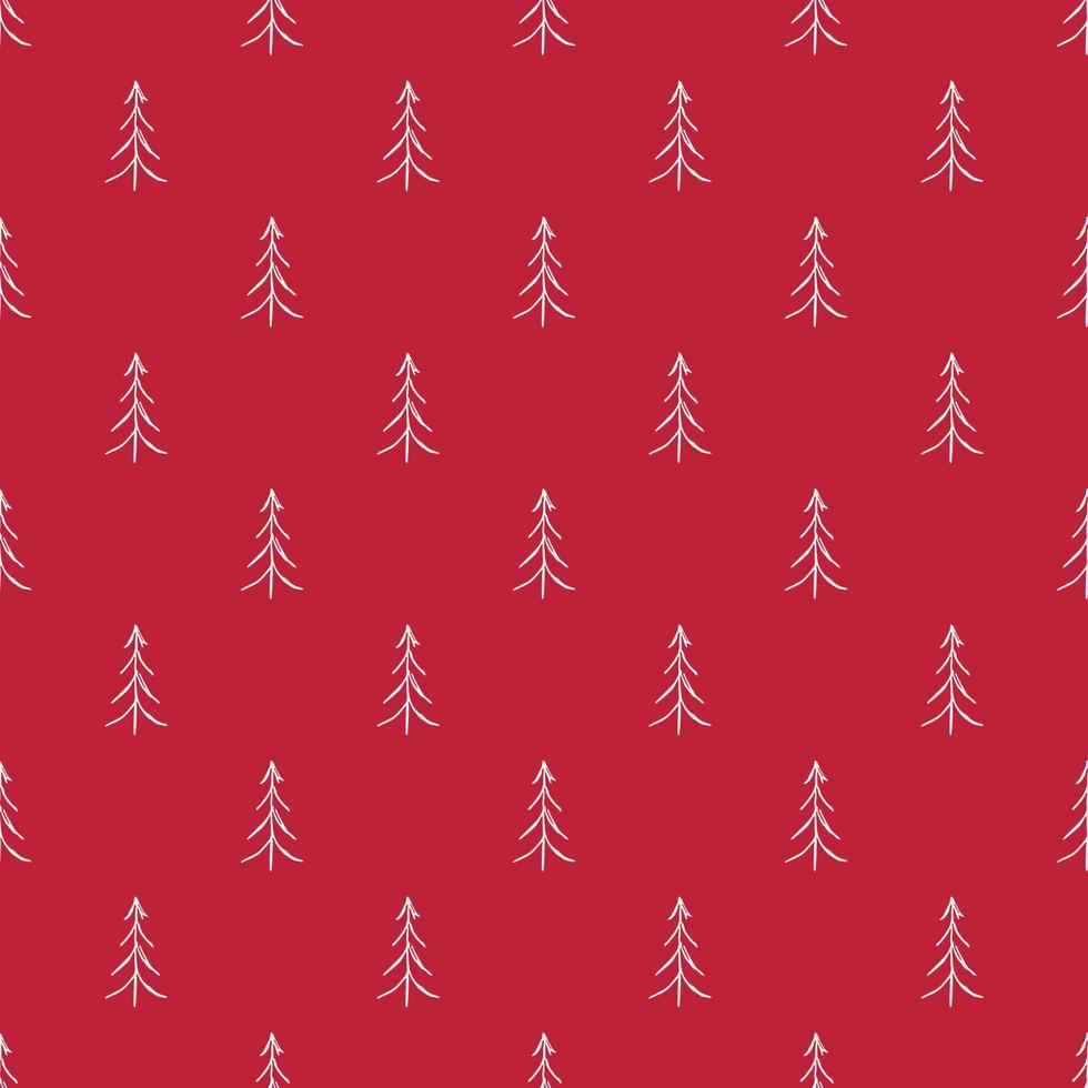 Seamless christmas tree pattern. christmas tree ornament. Doodle illustration with christmas tree vector