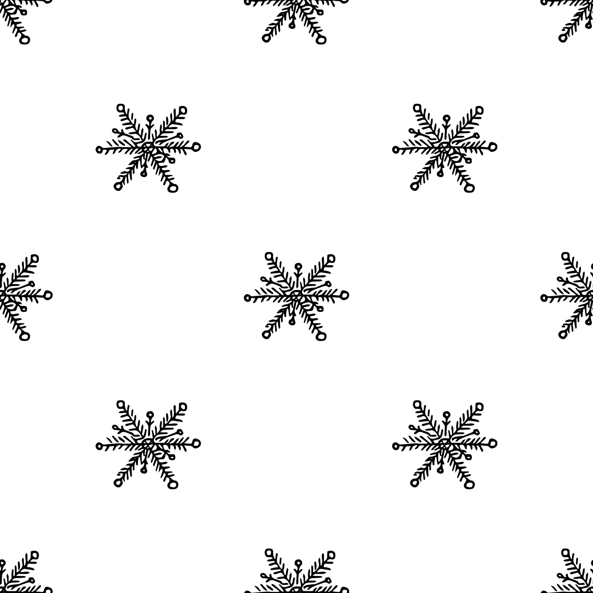 Seamless snowflakes pattern. Snowflakes background. Doodle illustration
