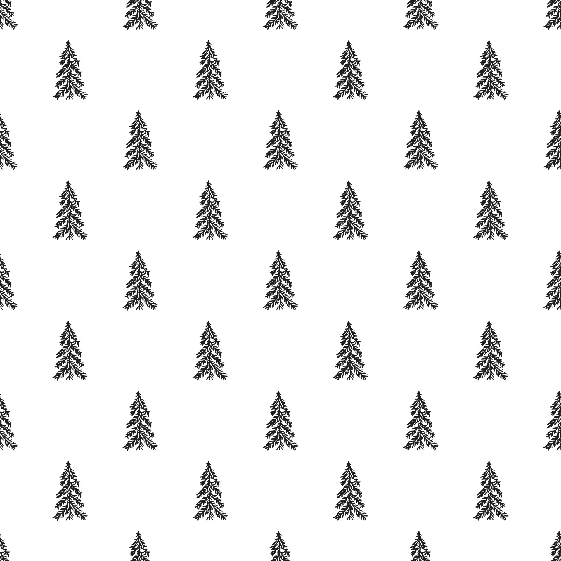 Seamless christmas tree pattern. christmas tree ornament. Doodle