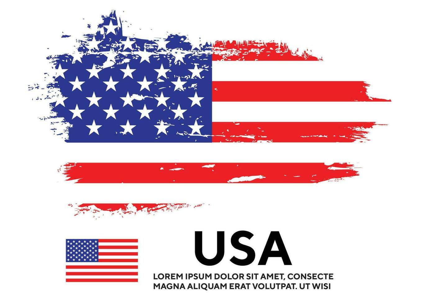 Colorful USA faded gunge texture flag design vector