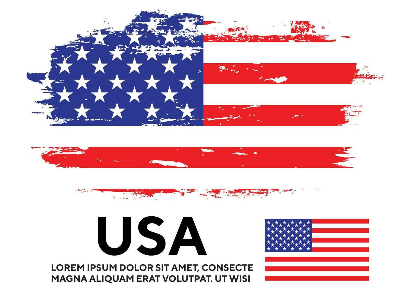 Colorful faded grunge texture USA flag design vector