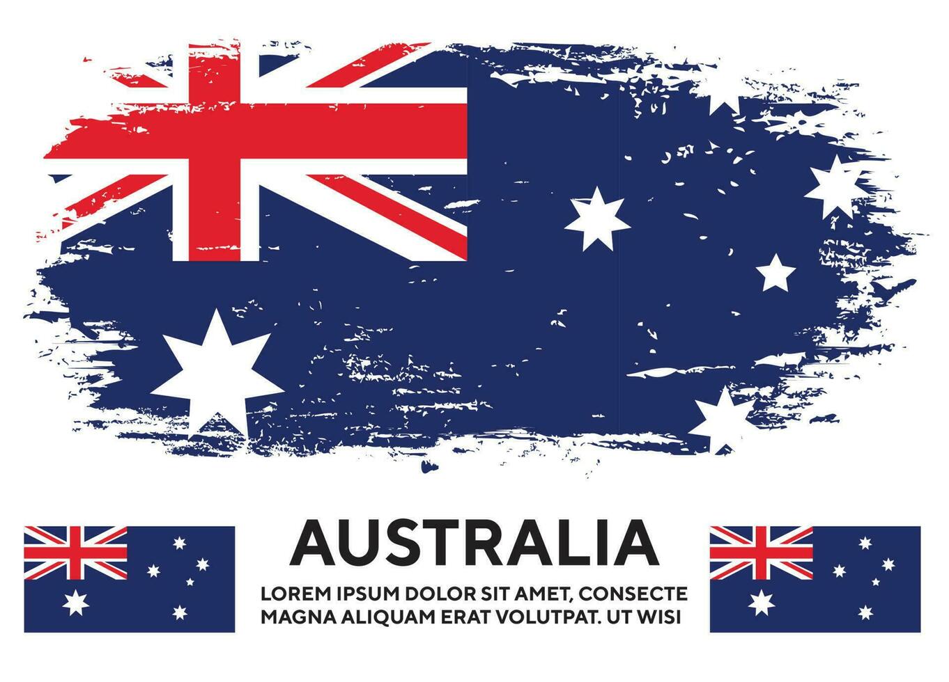 Australia grunge texture colorful flag design vector