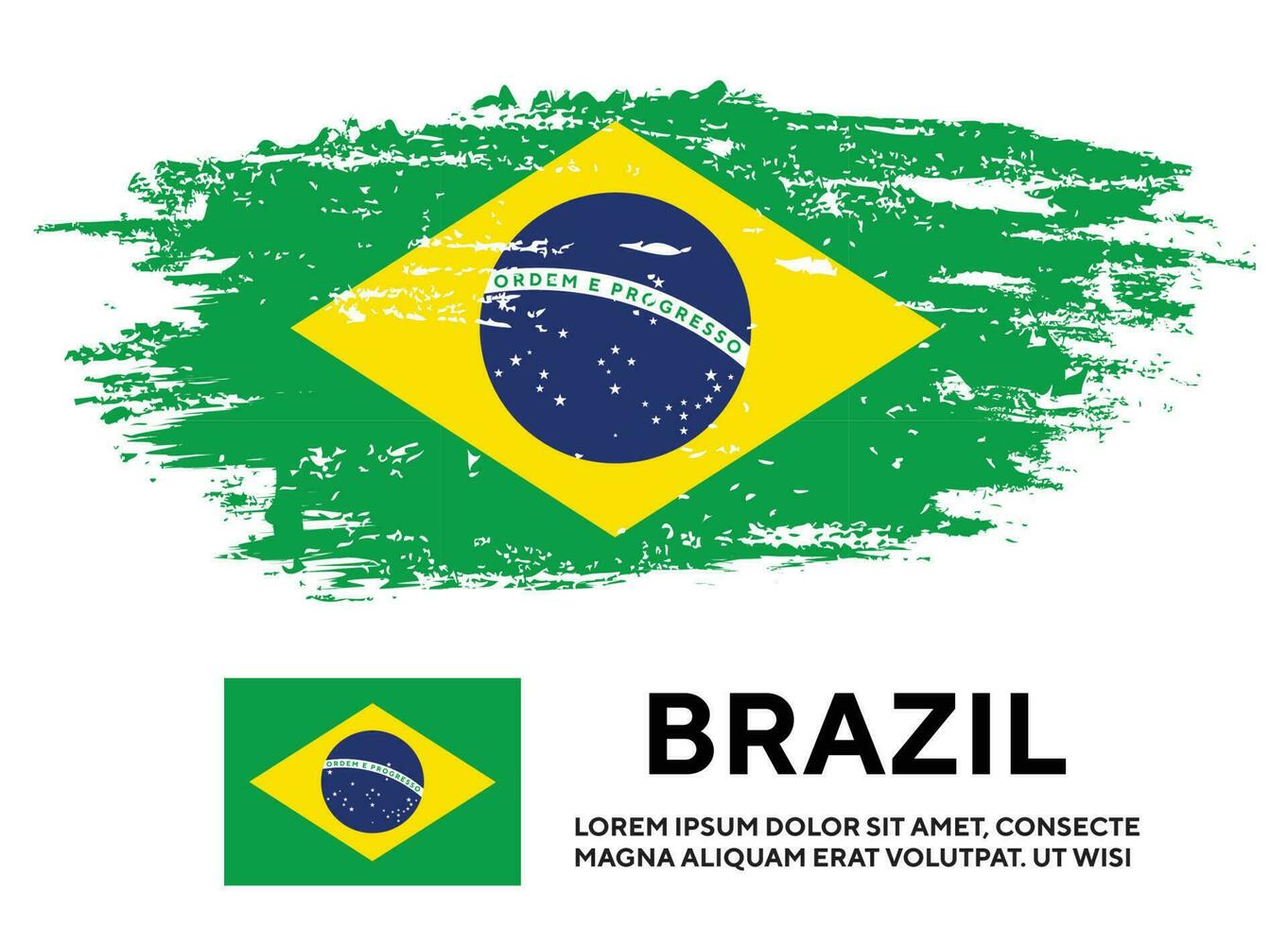 Brazil new grunge texture colorful flag design vector