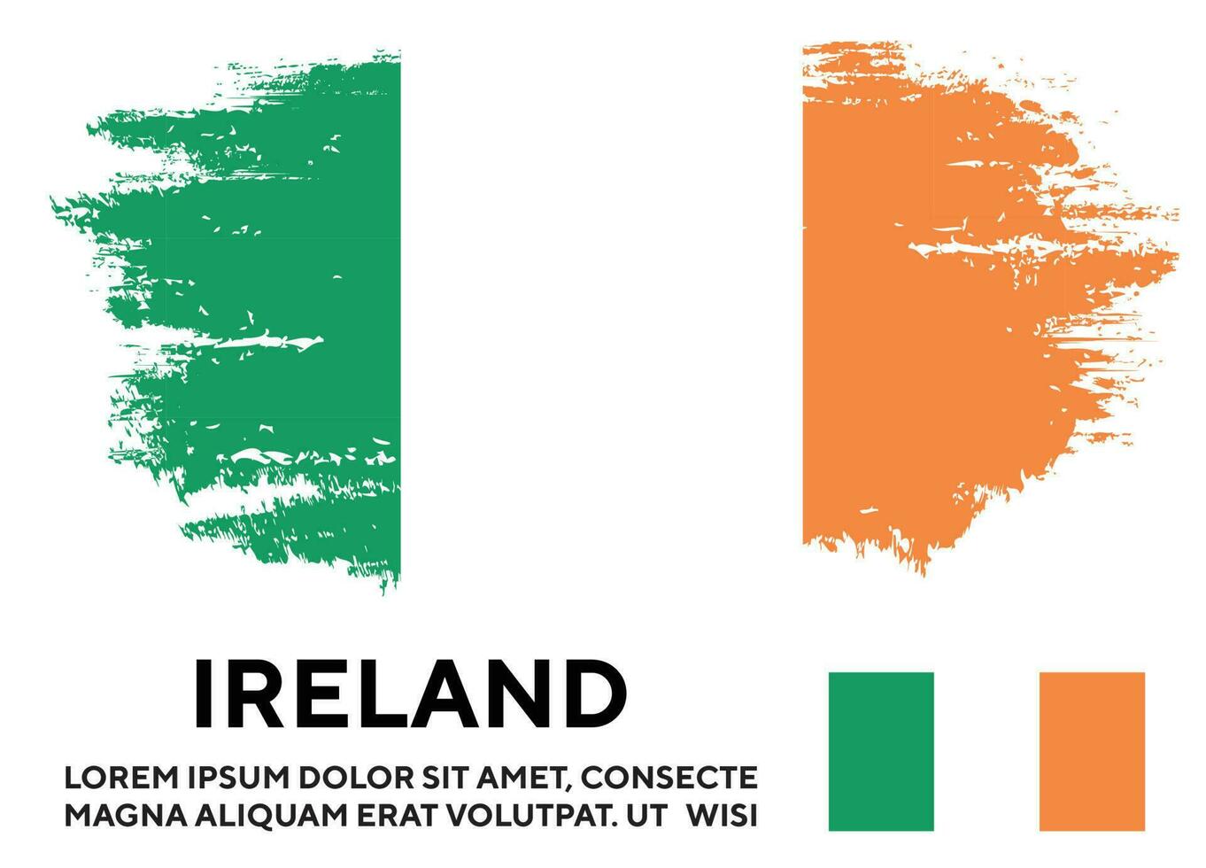 Grunge texture colorful Ireland flag design vector