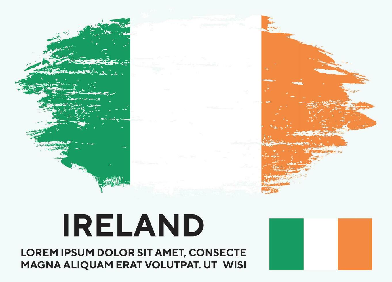 Ireland faded grunge texture colorful flag design vector