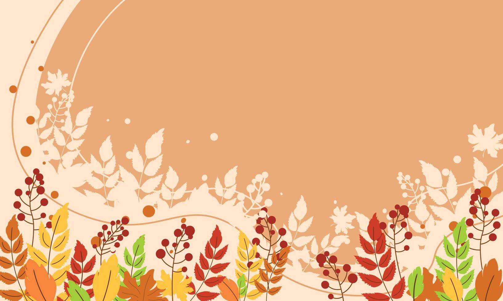 Autumn background illustration vector. Flat background of autumn vector