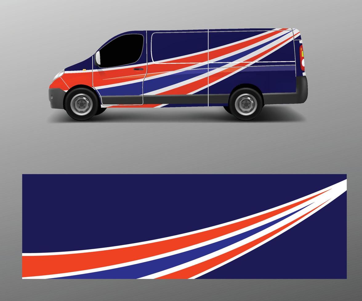 Graphic abstract wave designs for wrap vehicle, race car, branding car. Pick up truck and cargo van car wrap design vector. vector