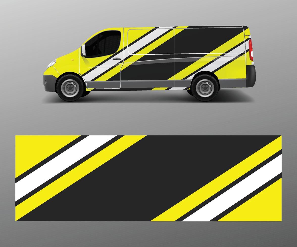 cargo van wrap vector, Graphic abstract stripe designs for wrap branding vehicle vector