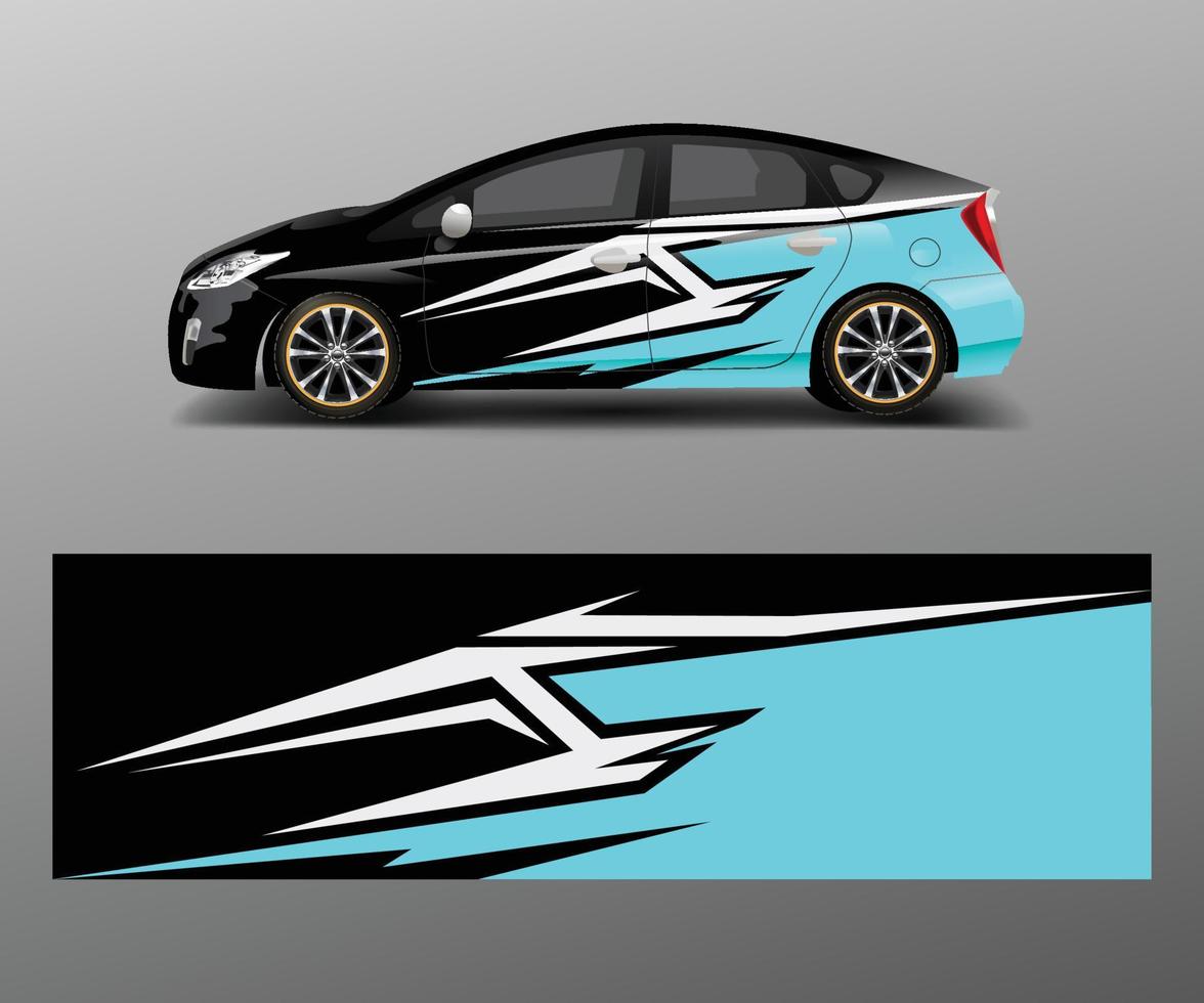 Car wrap decal design vector. Graphic abstract racing designs for vehicle, rally, race, adventure template design vector