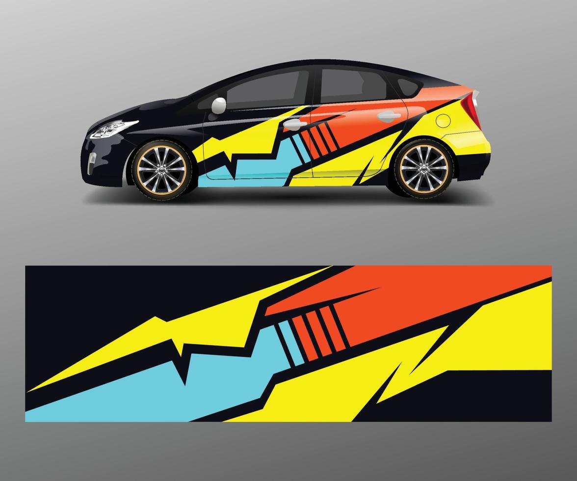 Company branding Car decal wrap design vector. Graphic abstract shapes designs company car vector