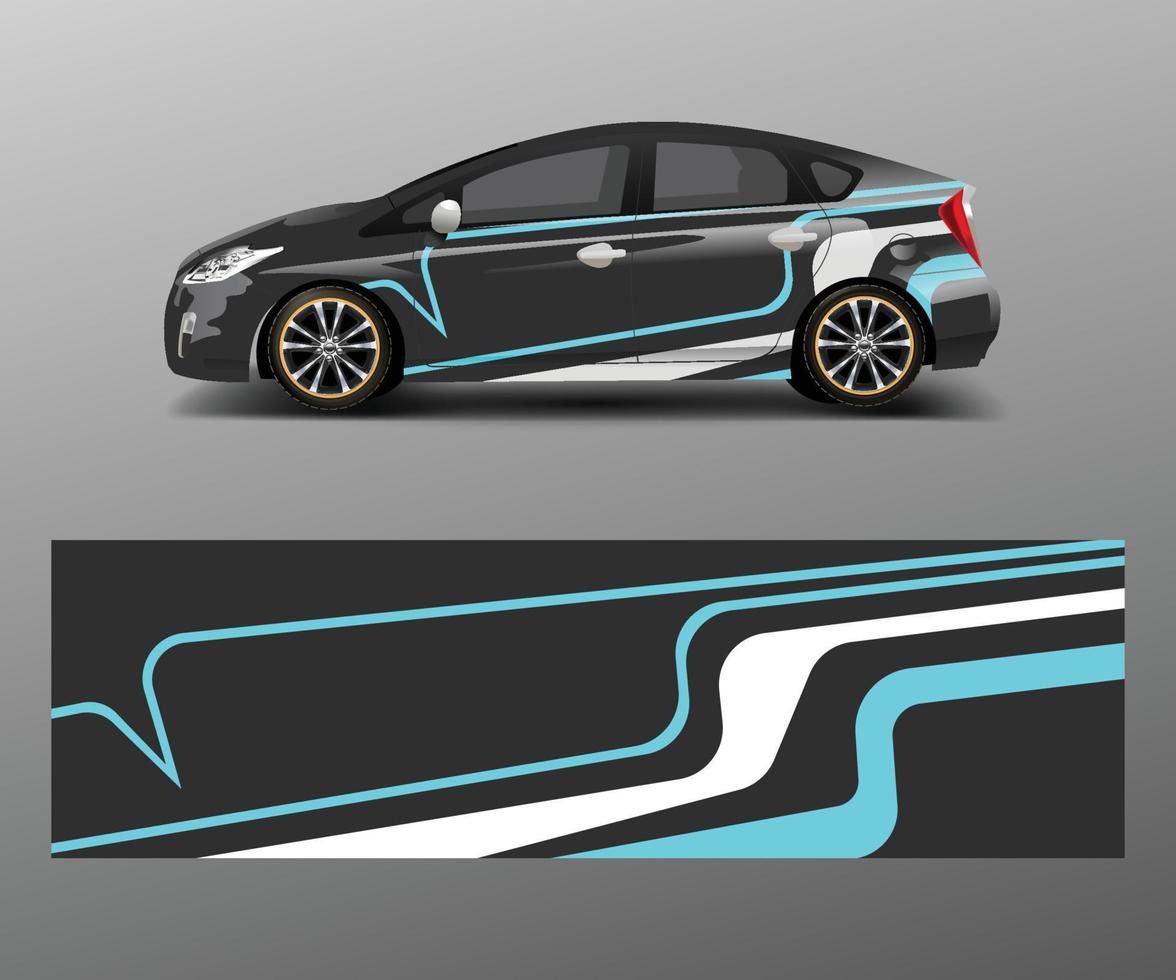 Car wrap decal design vector. Graphic abstract racing designs for vehicle, rally, race, adventure template design vector