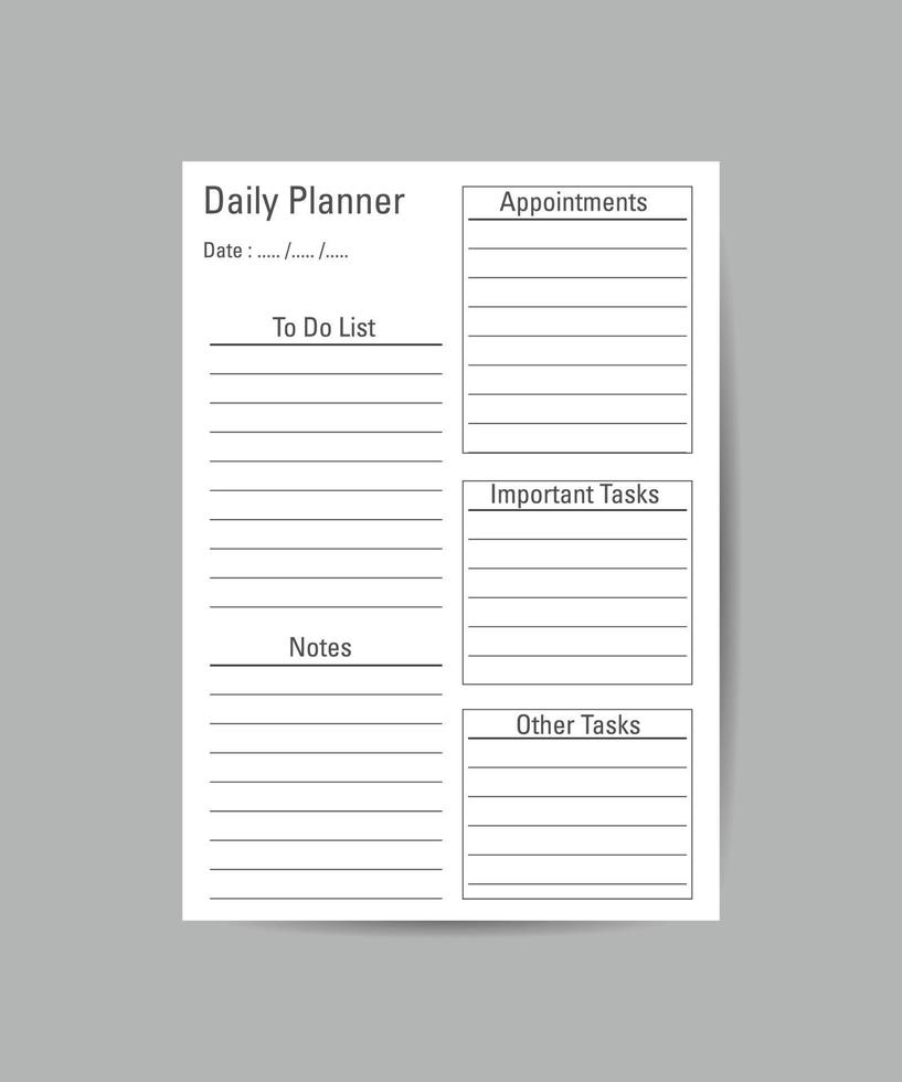 Daily plan on white background, Vector illustration design. Simple plan design