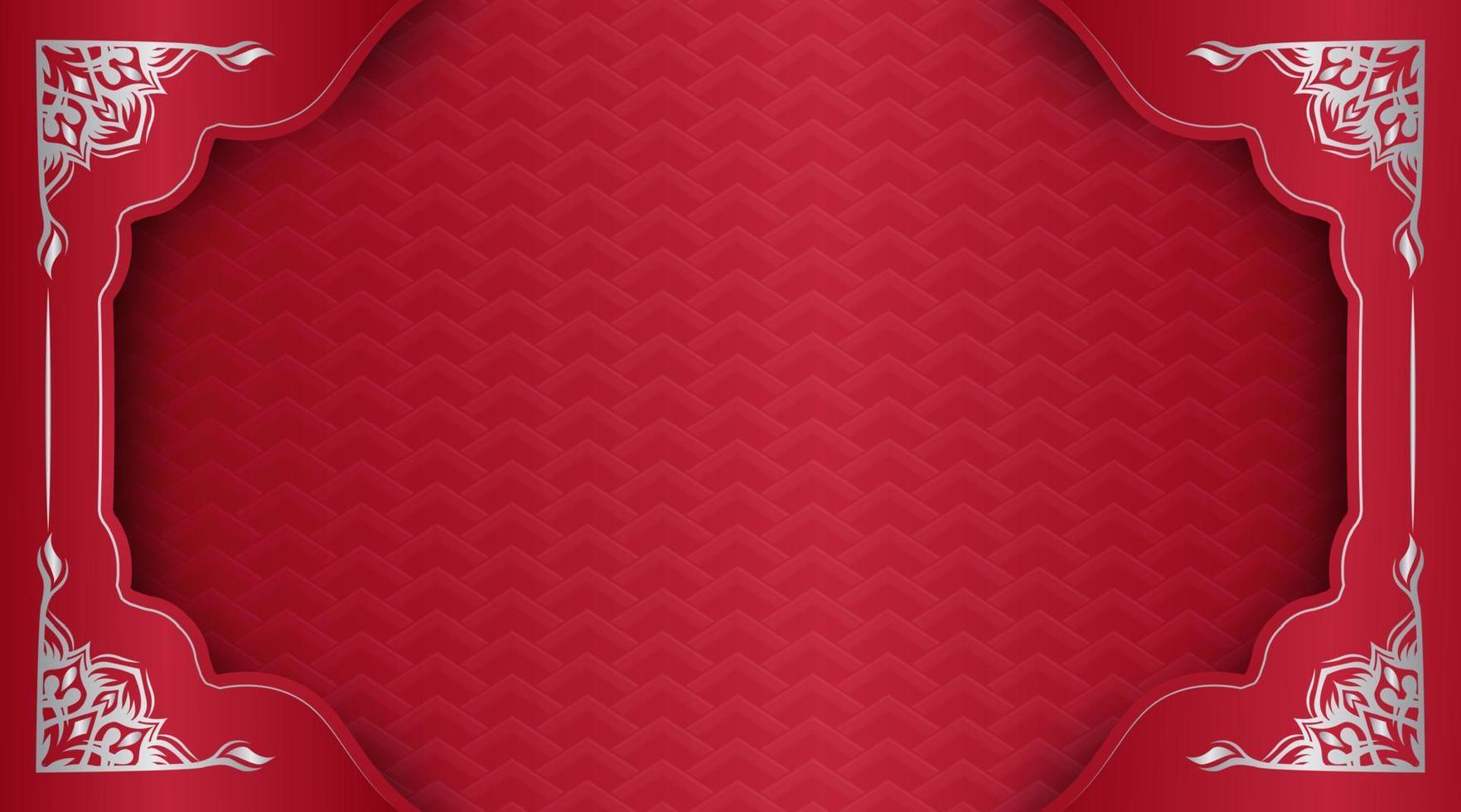 red background, with ornaments and borders vector