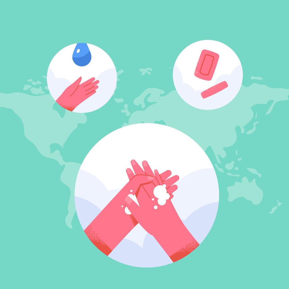 Global Handwashing Day concept in flat design vector