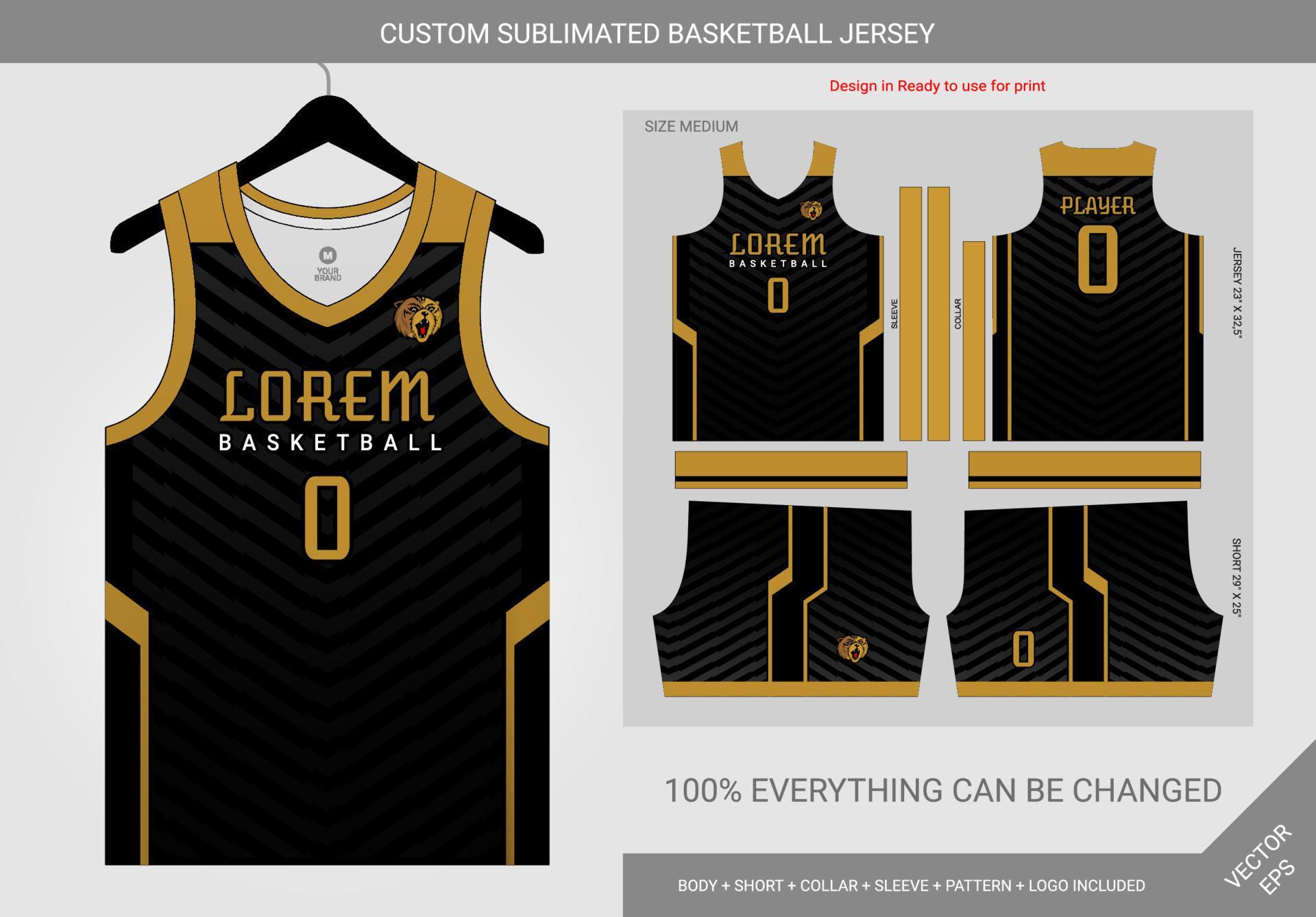 abstract arrow black grey and gold basketball jersey template 11737665 ...