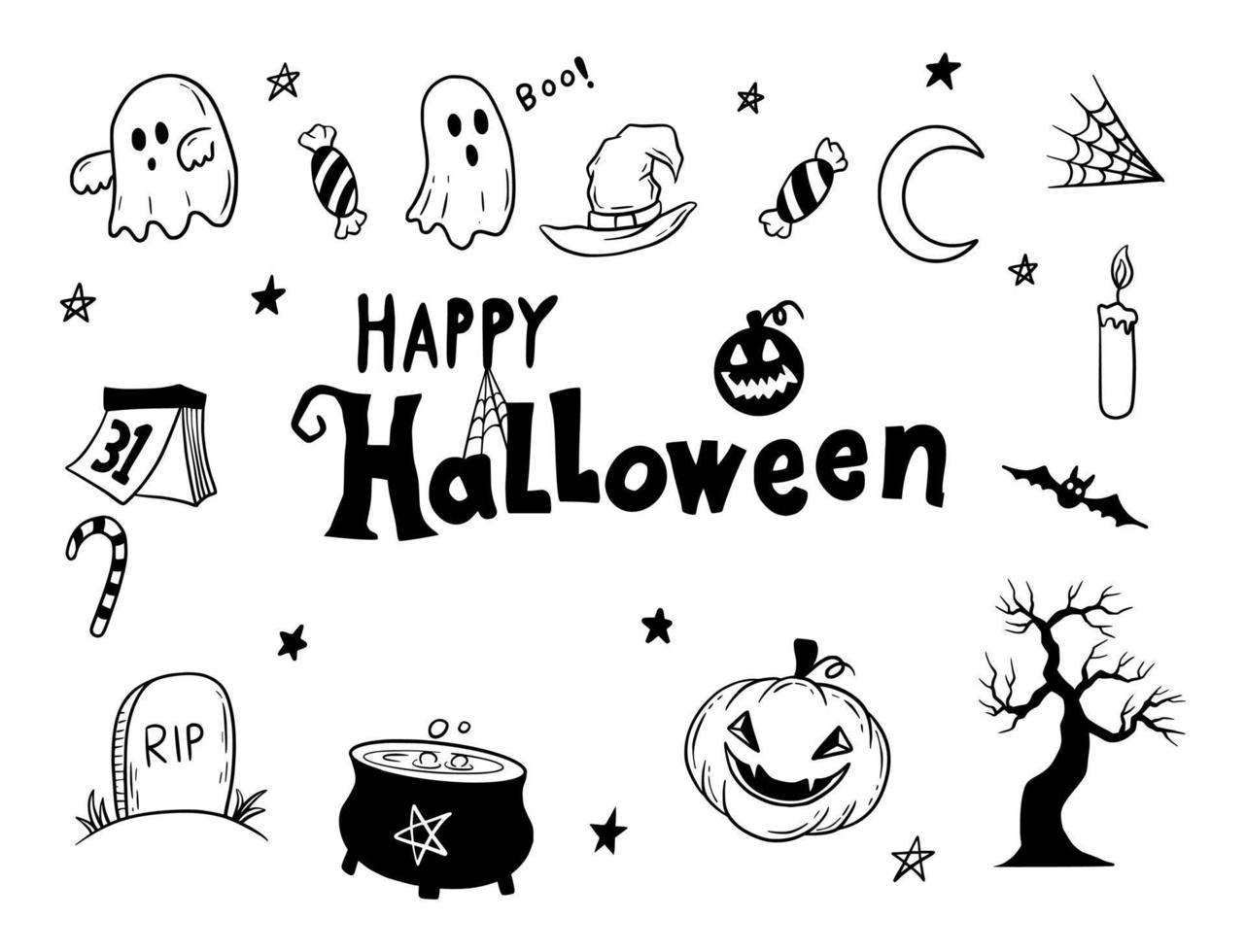 Hand drawn halloween vector art