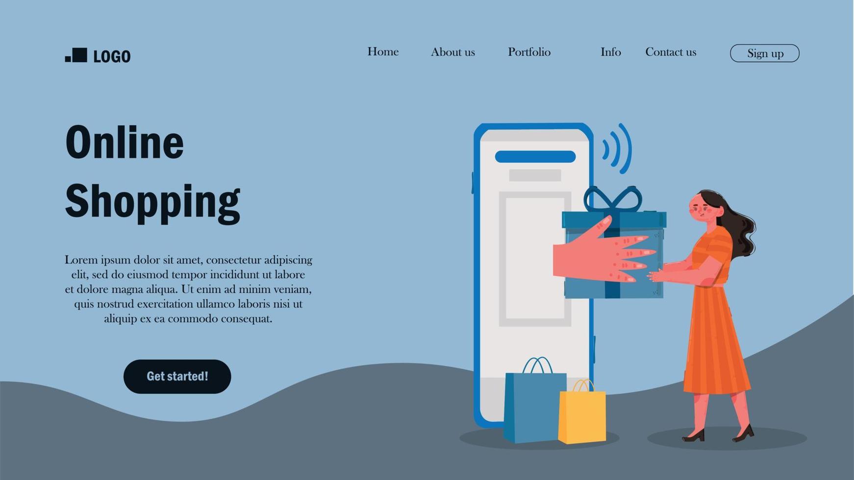 Online Shopping Landing Page vector