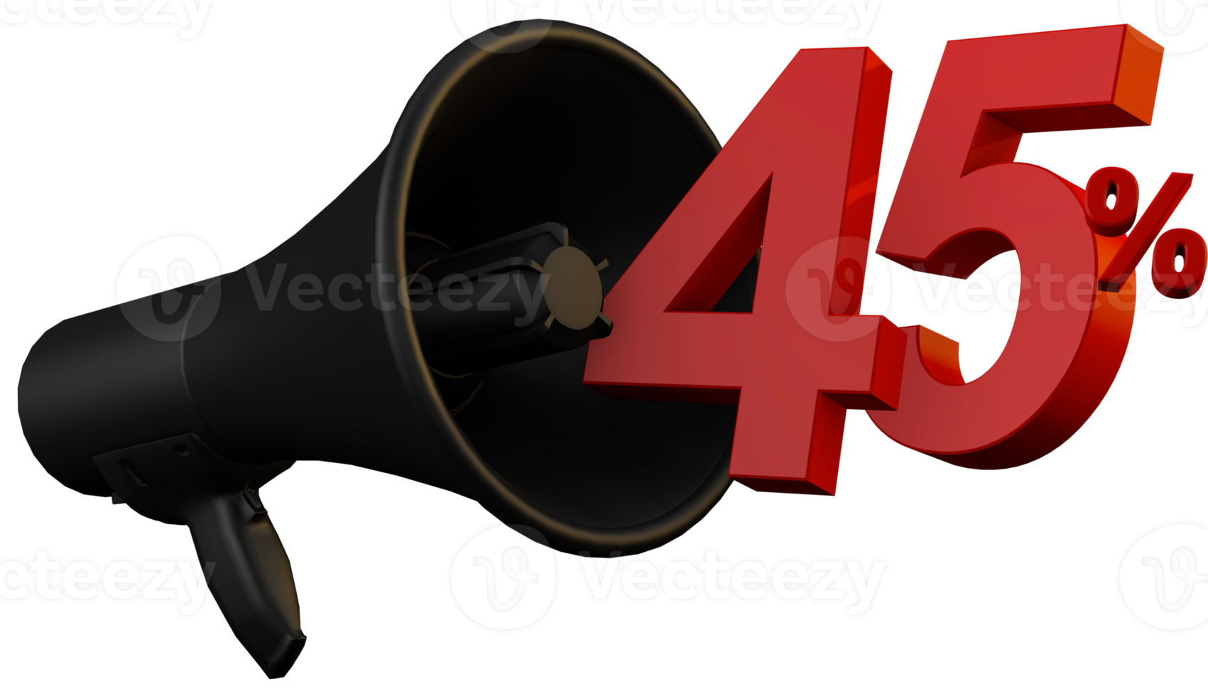 Black megaphone promotion 45 percent png