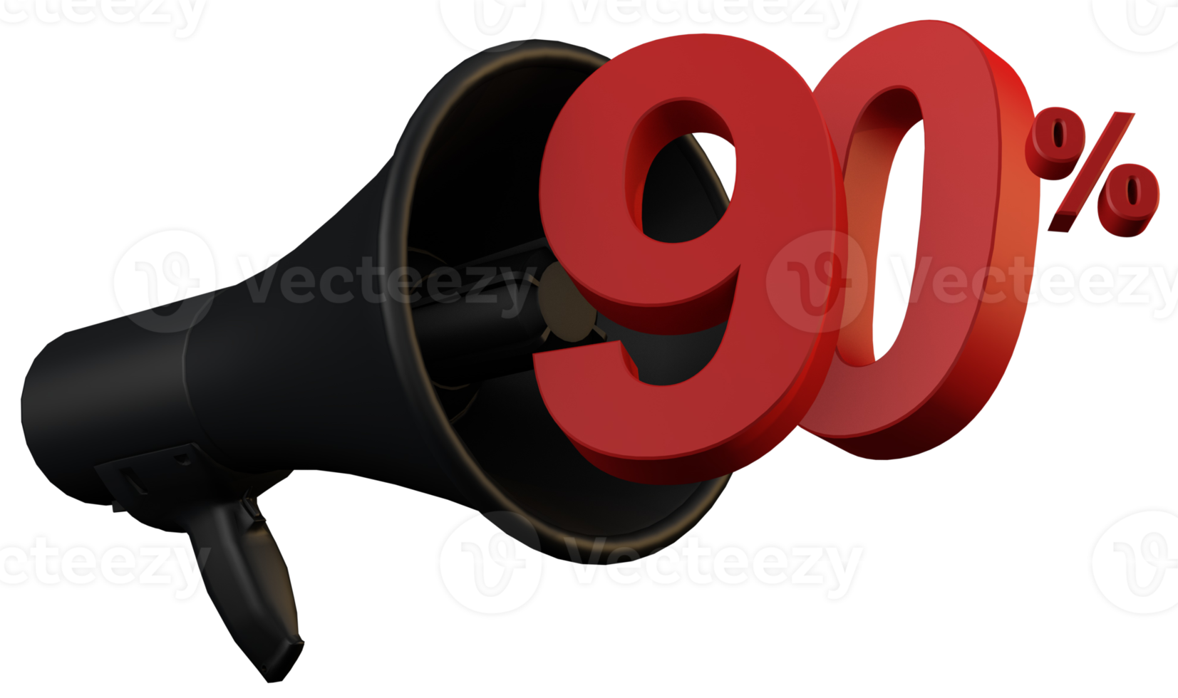 Black megaphone promotion 90 percent png