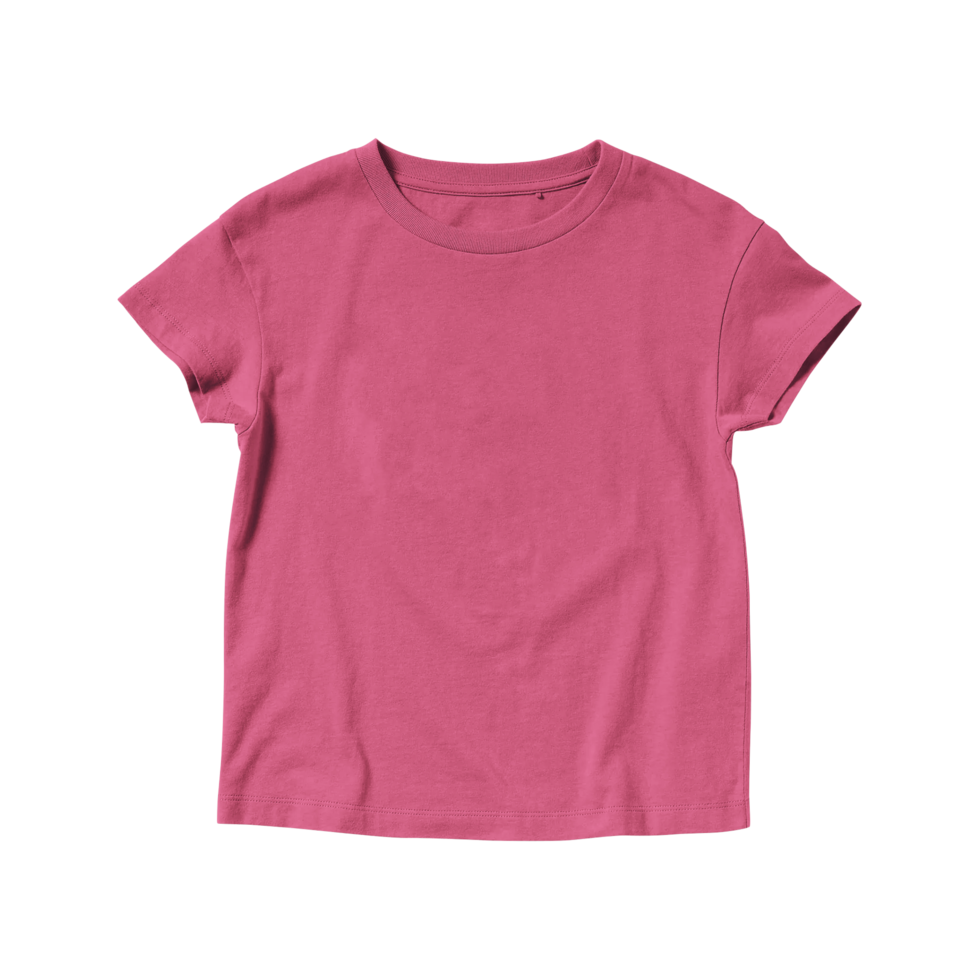 t-shirt blanc col rond manche courte enfant rose png