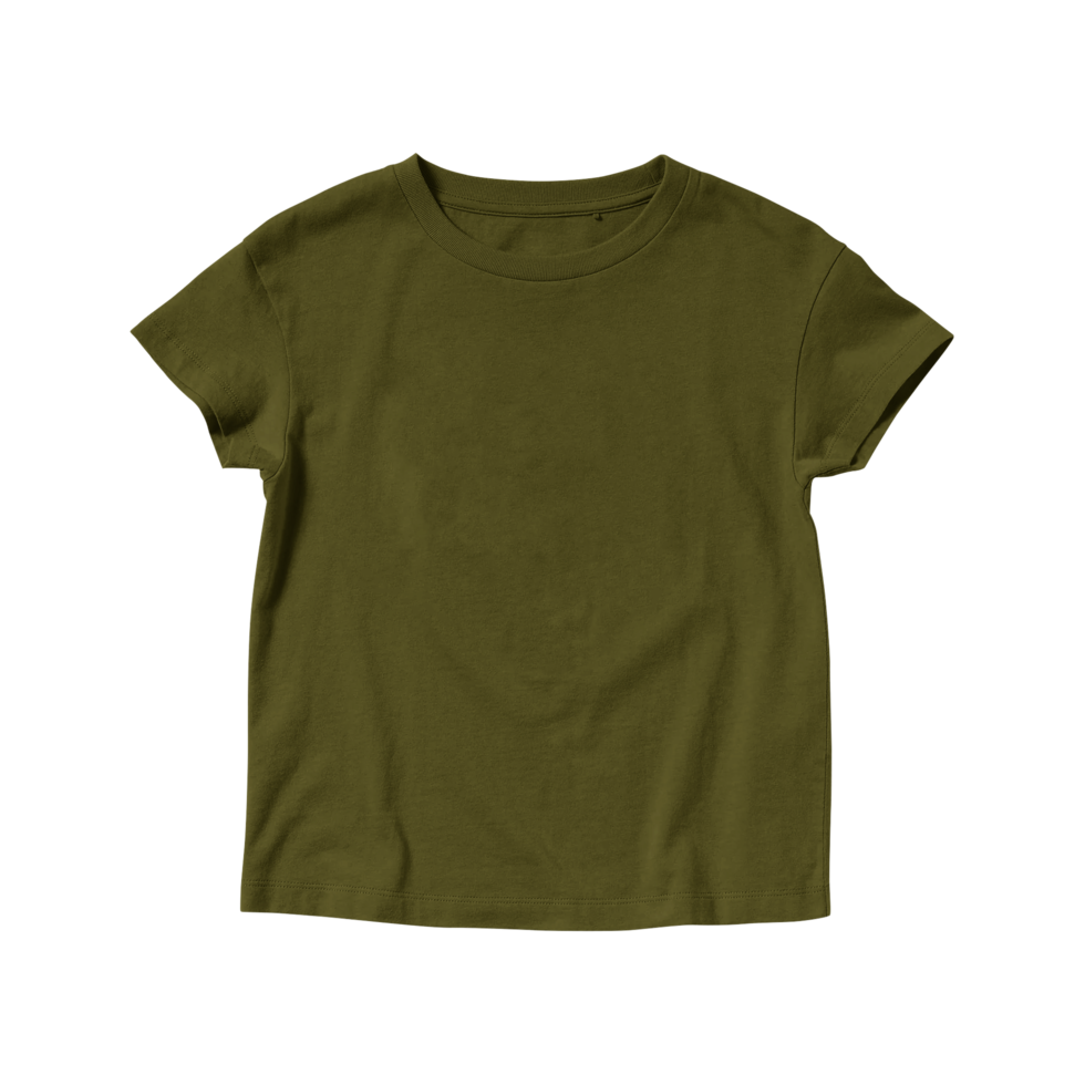 t-shirt olive vierge col rond manches courtes pour enfants png