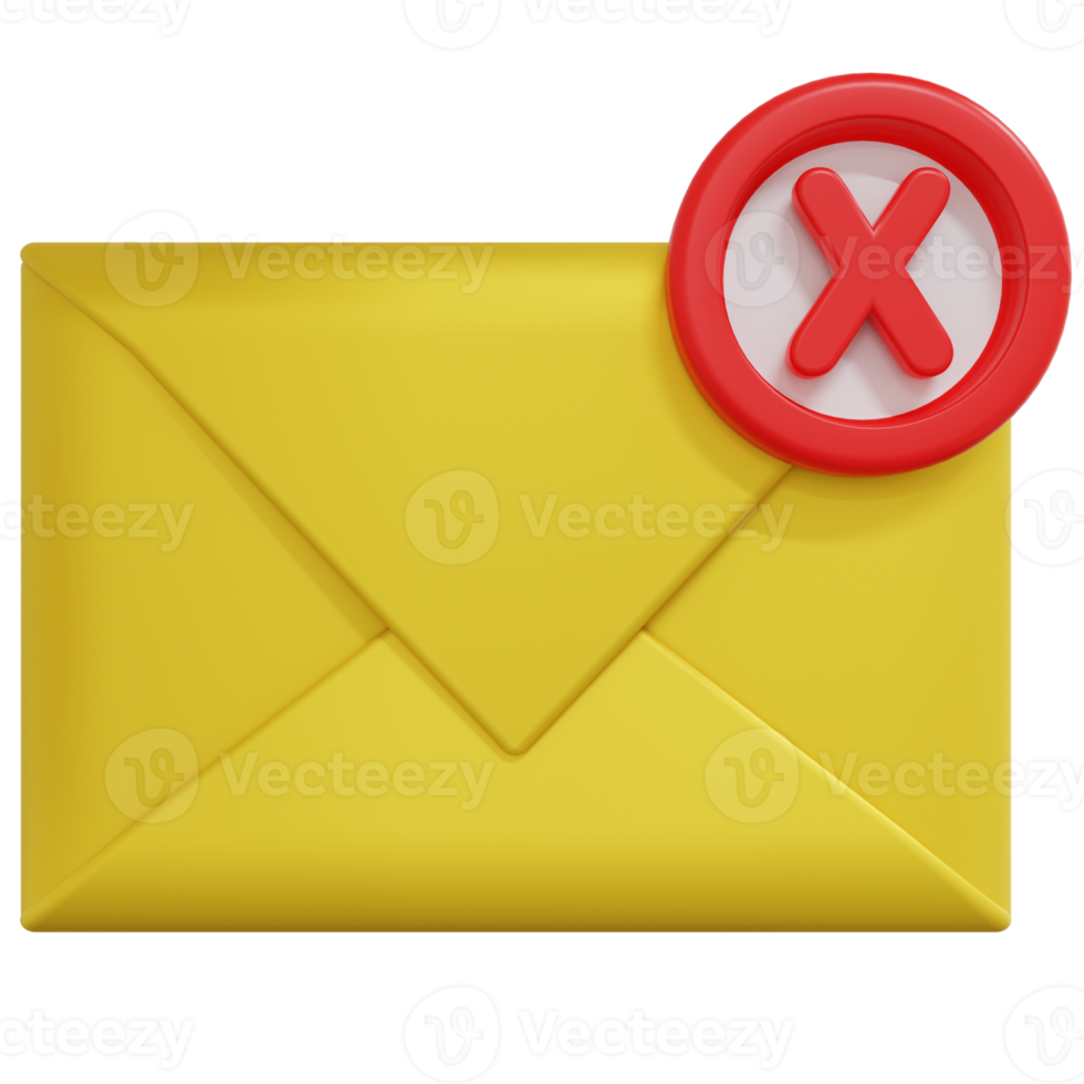 3D Rendering of Broken Message Icon png