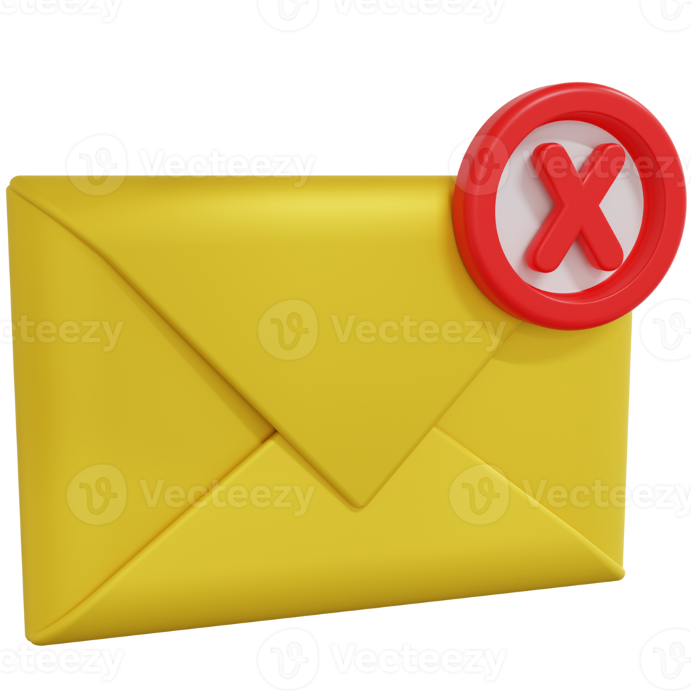 3D Rendering of Broken Message Icon png