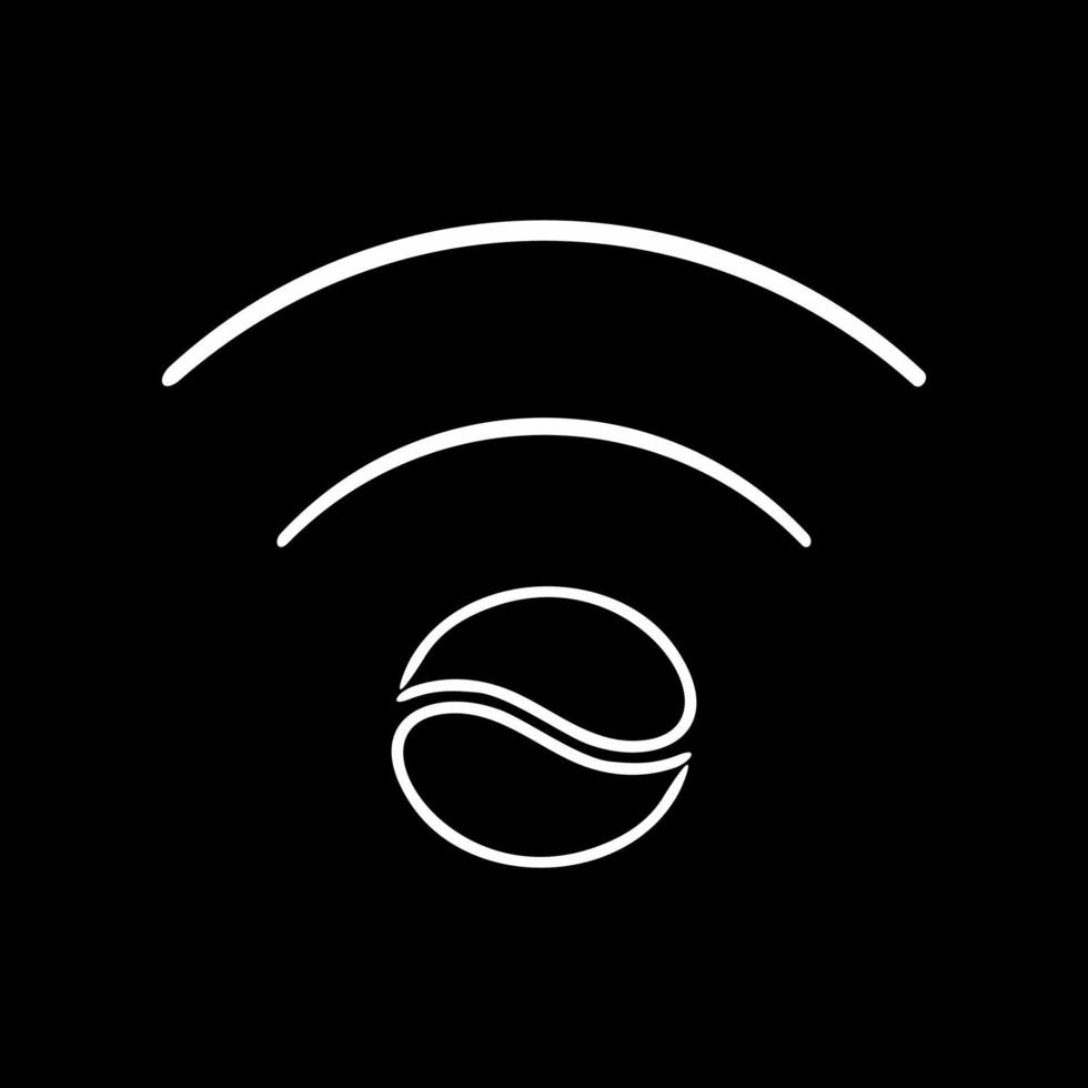 Coffee and Wi-fi Illustration for Logo or Design Element. Simple, Eyecatching, and Memorable. Vector Illustration
