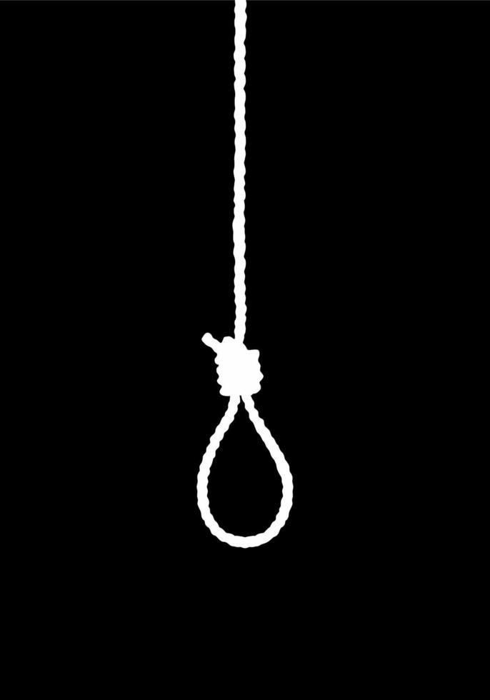 Rope with noose, knot vector icon. Hanging execution symbol, suicide. Black  outline, simple sketch isolated on white background. Doodle for Halloween  decor, web, logo, apps, print 10595123 Vector Art at Vecteezy