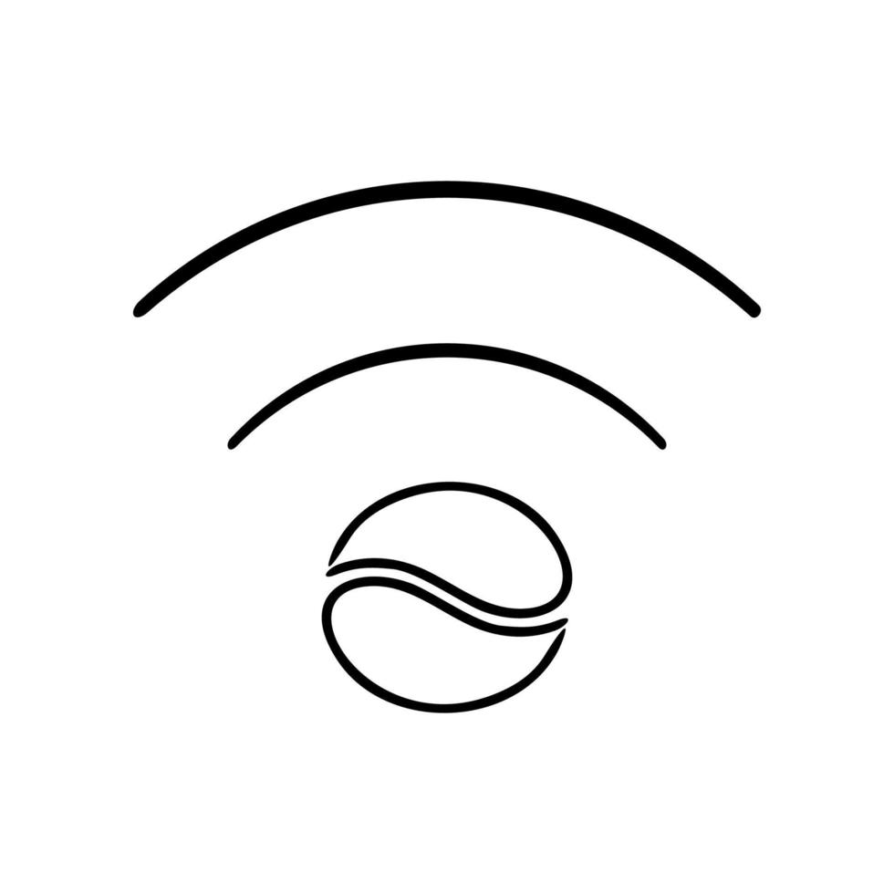 Coffee and Wi-fi Illustration for Logo or Design Element. Simple, Eyecatching, and Memorable. Vector Illustration