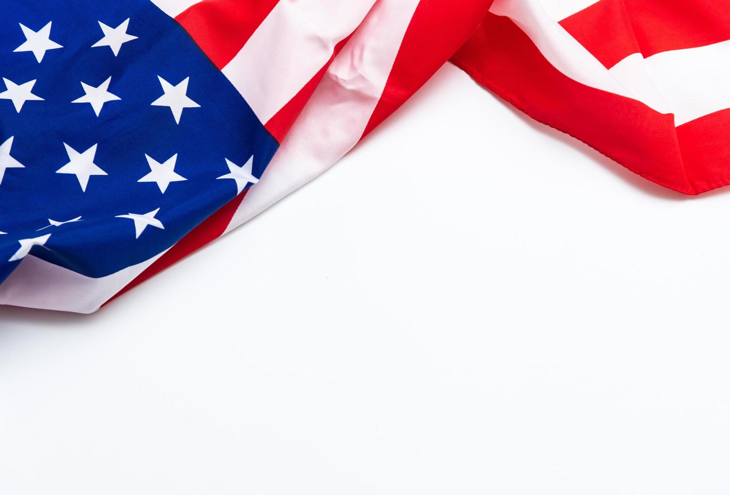 American flag on white background for Memorial Day, 4th of July, Labour Day photo