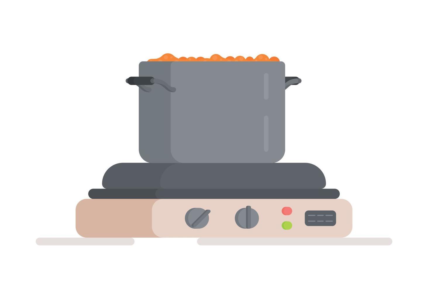 Vector illustration of cooking soup for sawdust. Food, recipes, borscht, food, products. Family Dinner.